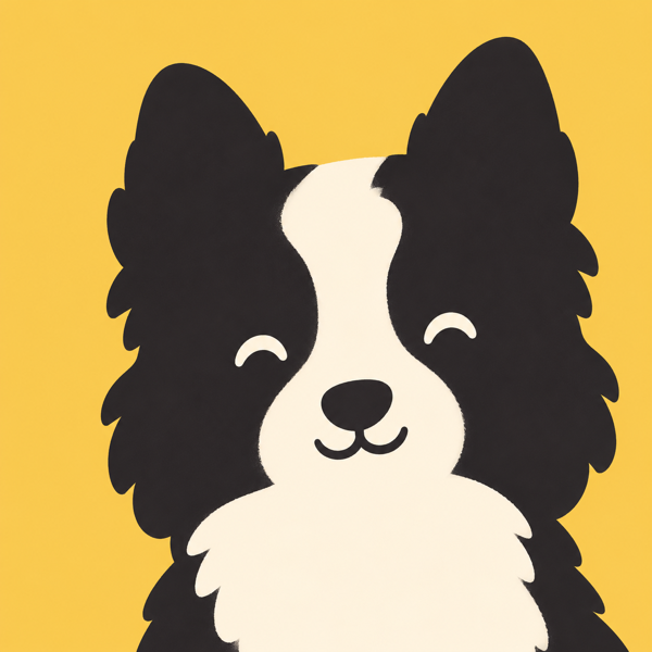 Duanwu, our smiling black-and-white border collie